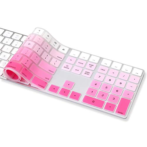 Proelife Ultra Thin Silicone Full Size Keyboard Cover Skin For Apple Magic Keyboard With Numeric Keypad 2017 2018 Release Mq052Ll/A A1843 Us Layout (Ombre Pink) #TOP3