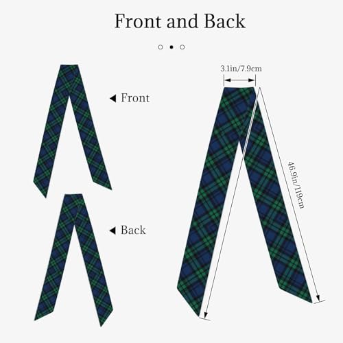 Christmas Plaid Women's Long Scarf Silk Scarf Lightweight Fashion Silk Satin Head Scarves Wristband2