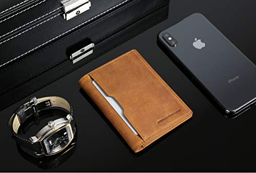 Image of SERMAN BRANDS Wallets for Men Slim Mens leather RFID Blocking Minimalist Card Front Pocket Bifold Travel Thin