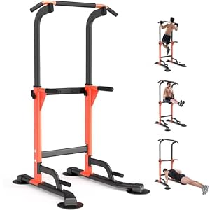 Z ZHICHI Pull Up Dip Station For Home Gym Strength Training Fitness Workout Station Chin-Ups Push-Ups Pull-Ups Dip-Ups 330LBS T055CDC