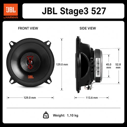 Image of JBL JBL Stage3 527 2-Way Car Speaker Set - 200 Watt Car Speaker Boxes 13 cm