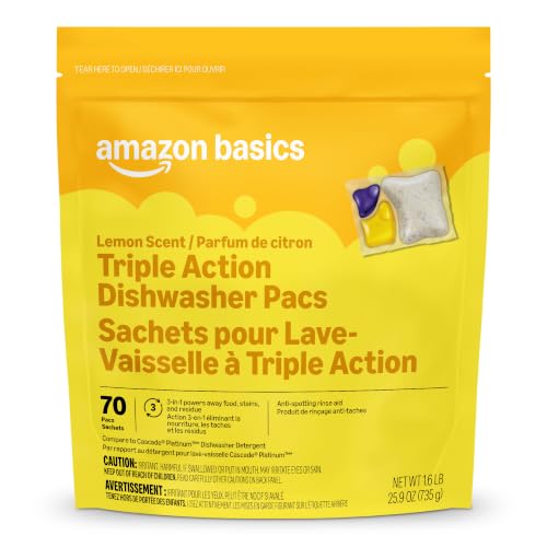 Amazon Basics Triple Action Dishwasher Pacs...