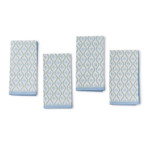 Servilletas de Tela Estampado Coral Azul 20 Pulg, Pack 4 miniatura 2