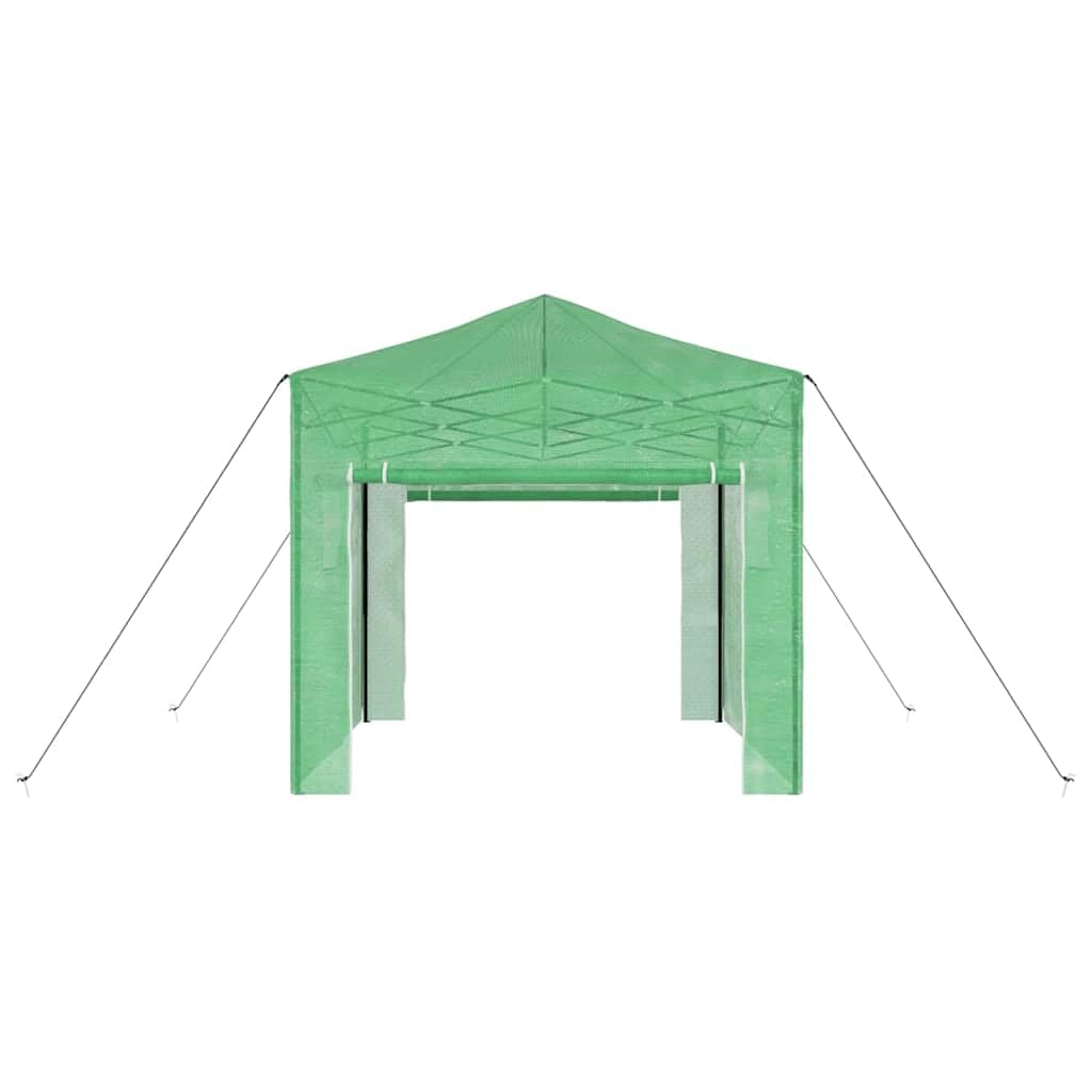 Invernadero con marco emergente verde 290 x 290 x 315 cm de hierro resistente a la intemperie para jardín, balcón o terraza, invernadero robusto con ventana, cubierta y estructura estable