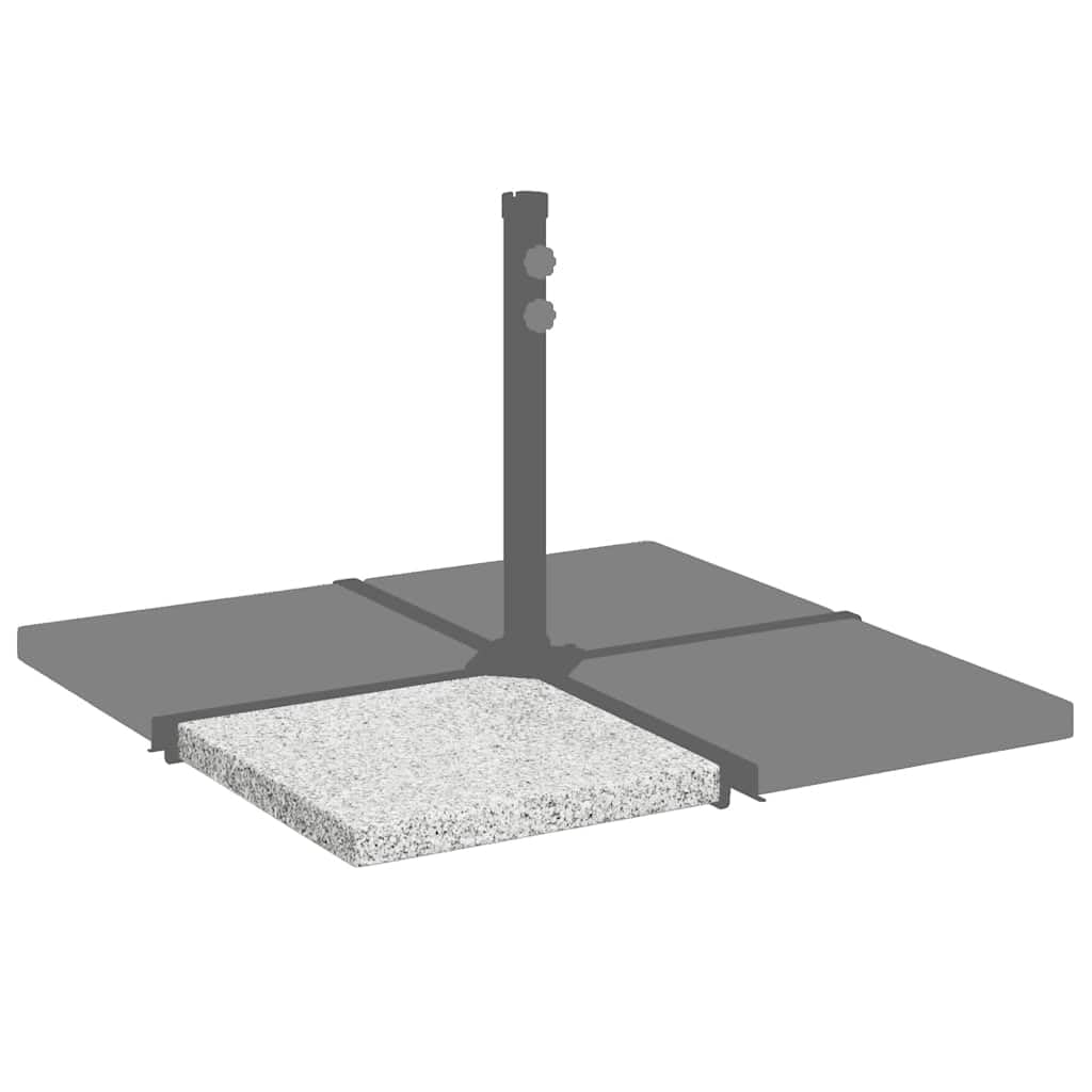 Parasol przeciwsłoneczny, płyta obciążeniowa, granit, 25 kg, kwadratowy, szary