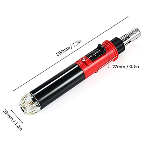 Lötkolben-Kit 12 in 1 Gaslötkolben-Set Automatische Zündung Gasbrenner zum Löten Heißschneiden Schweißen(rot) – Bild 3