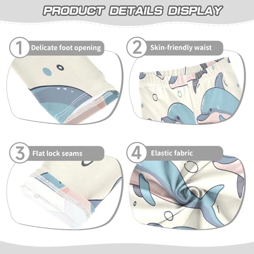 Toddler Girls Leggings Printed Yoga Pants Leggings Bleu Pink Dolphin for Kids3