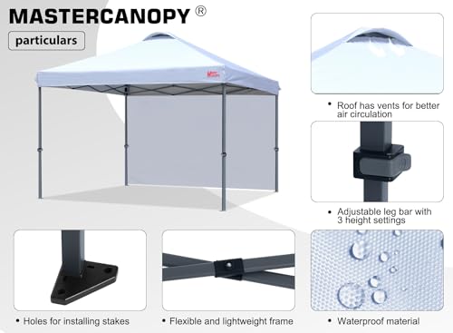 Mastercanopy Durable Pop-Up Canopy Tent With 1 Sidewall thumb #3