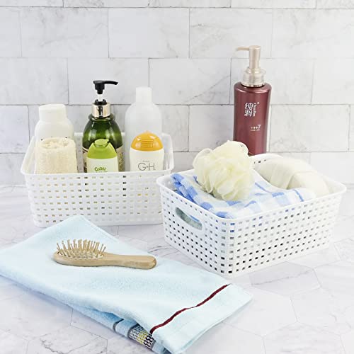 Jekiyo Plastic Storage Baskets, Pantry Organizing Bin, 4 Packs, F #TOP4