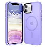 Picture of CHEZEAL Strong Magnetic for iPhone 11 Case Compatible with Magsafe, [13FT Drop Resistant] Translucent Matte Skin Feeling Back, Aluminum Alloy Keys Shockproof Phone Case, Light Purple