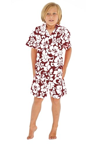 Image of Boys' Aloha Luau Shirt Cabana Set in Signature Prints | 100% Cotton; Button Front Shirt; Signature Tropical Prints; Lightweight Comfort; Vacation Ready