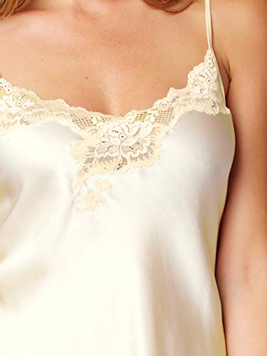 Julianna Rae Women's Indulgence 100% Silk Camisole Top, Pearl, XXL