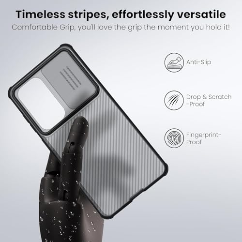 Image of Nilkin Classic Series Compatible Samsung S26 Case with Camera Cover, [Camera Lens Protector] [Scratch-Resistant] [360 Full Protection] Shockproof Slim Phone Case (Transparent Black, S-26)