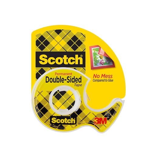 3M Scotch Ruban adhésif Permanent Double Face idéal loisirs créatifs et scrapbooking