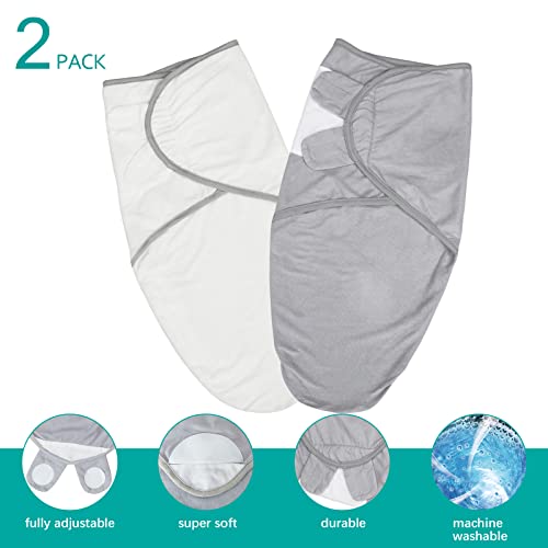 Image of Biloban Baby Swaddle for Boy Girls, Baby Swaddles 3-6 Months | Swaddle Blanket Cotton, Newborn Swaddle, Newborn Essentials, Grey & White, 2 Pack