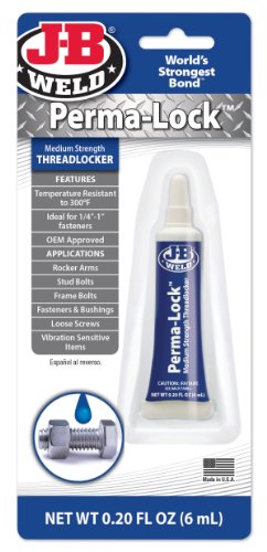 J-B Weld 24206 Perma-Lock Medium Strength Threadlocker - Blue - 6 ml
