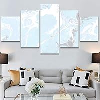 SIGNWIN 5 Panel Canvas Wall Art Modern Art Abstract Brushstroke Contemporary Edgy Mixed Media Multicolor for Home Decorations Ready to Hang - 60