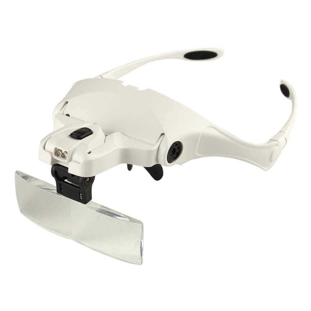 asdchZen Magnifier Handsfree Headband Magnifier Illuminated,1X To 3.5X Zoom With 5 Detachable Lenses For Reading,Jewellery Loupe,Watch And Electronic Repair