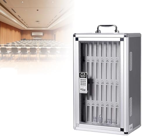 Wall-Mounted Aluminum Alloy Cell Phone Locker for Classroom - 60 Slots Storage Cabinet with Handle, Secure Cell Phone Jail for Schools, Durable & Space-Saving Solution