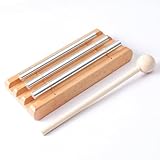 Meditación Trio Instrumento de Percusión Tres Tonos con Mazo y Bolsa de Almacenamiento, Instrumento Sonoro para Educación Musical y Yoga, Percusión de Mano para Niños