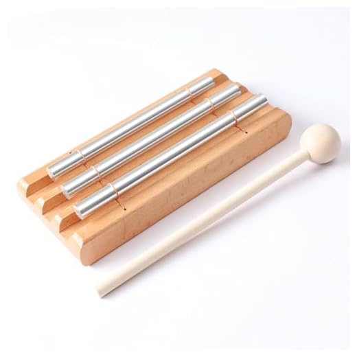 Meditación Trio Instrumento de Percusión Tres Tonos con Mazo y Bolsa de Almacenamiento, Instrumento Sonoro para Educación Musical y Yoga, Percusión de Mano para Niños