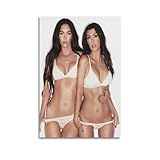 Hot Girl Bikini Porn Star Posters Megan Fox And Kourtney Kardashian Sexy Poster Boobs Poster for Room Aesthetic Posters for Bedroom，Canvas Art Poster And Wall Art Posters for Room Unframe-style 20x30i