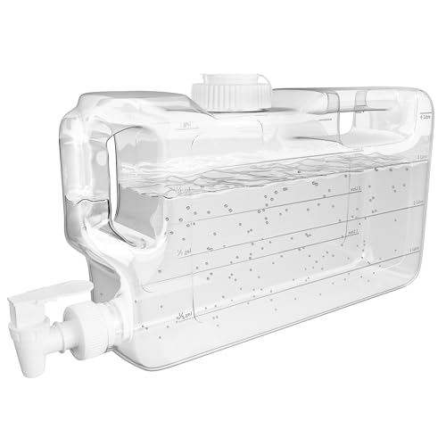 Refrigerator Drink Dispensers 1.1 Gallon Bottle with Spigot - BPA Free Plastic Water Jug Leak-Proof | Fridge Beverage Drink Dispenser for Parties, Convenient Handles