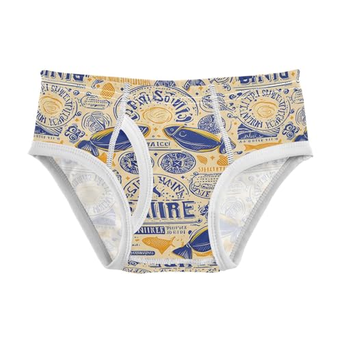 visesunny Boys Potty Training Underwear Vintage Poster Sardine Breathe Cotton Briefs Size 2T-8Y for Toddler