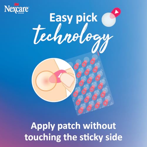 Image of Nexcare Thin and Transparent Acne Patch, Skin Cover Absorbs Pus and Oil from Clogged Pores, Made with hydrocolloid, tab Allows for Easy Removal from Liner - 39 Pimple Patches, 2-Pack
