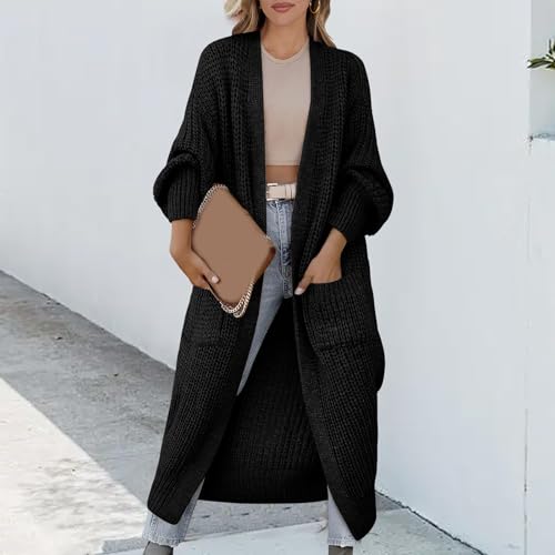 Womens Long Cardigan Sweaters Open Front Oversized Duster with Pocket for Women 2025 Fall Winter Knit Cozy Coats3