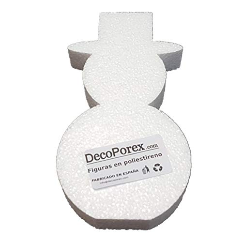 DecoPorex Figurine en Forme de Bonhomme de Neige de 20 cm en polystyrène Non Peint pour décoration