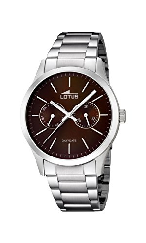 Lotus Orologio Uomo Acciaio Inossidabile Con Cinturino In Pelle, Vetro Minerale, Impermeabile 50m, Modello 18954/2 - 3