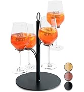 Tour à Cocktails Aperol Pour 4 Verres - Support Métal Noir, Cadeau Fête, Anniversaire, Mère