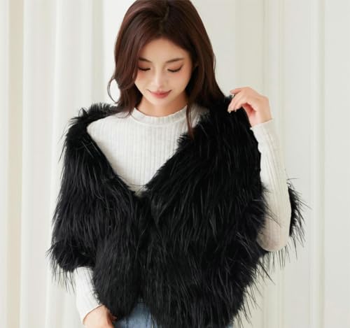 Faux Fur Shawls and Wraps For Women Stoles and Scarf Short Cloak Cape Coat For Wedding Party Bridesmaids Winter Outfits4