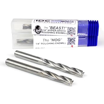 IDC Woodcraft CNC Router Bit Roughing Combo Set 1/4