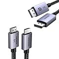 UGREEN DisplayPort Cable 2.1 [VESA Certified] DP2.0 80Gbps Support 16K@60Hz 8K@240Hz 4K@240Hz HDR Bundle with 8K HDMI 2.1 Cable 48Gbps 6.6FT, Certified Ultra High Speed HDMI Cord Aluminum