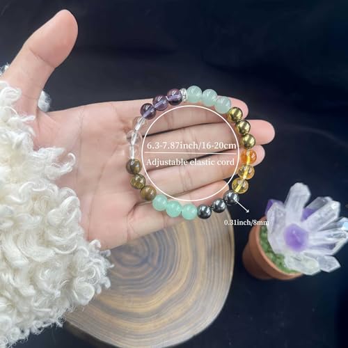 Feng Shui Bracelet for Women Beaded Wealth Bracelet Natural Stone Lucky Bracelet Tiger Eye Amethyst Citrine Bracelet Adjustable Feng Shui Bracelet Trendy Money Wealth Jewelry3