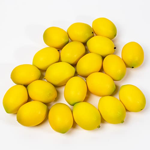 Wanglaap 20-Pack Artificial Lemons - Middle Size, Realistic Simulation Fruit For Home Kitchen Decor And Vase Filling - Lifelike Yellow Fake Lemons And Limes #TOP6