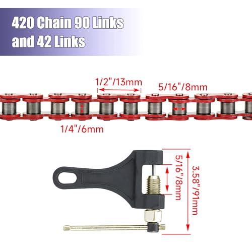 CILOYU 420 Chain Mini Bike Sprocket 40T 40mm with 90 Links 42 Links Replacement for Coleman BT200X CT100U CT200U-EX CT200U CC100X Baja MB165 MB200 Doodlebug DB30 Predator 212 196cc Engine Parts Kit