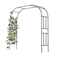 Caroeas Rosenbogen aus Metall, Stabiler Gartenbogen mit 20 mm verstärkten verzinkten Stahlrohren, rostfrei – 180x240x40 cm – Ideal als Rankhilfe für Kletterpflanzen
