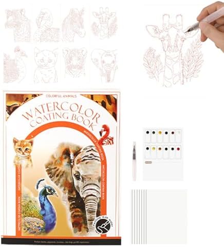 Wasserfarben Malbuch-Set Für Erwachsene – 12 Farben, Aquarellblock Mit Pinsel, Reiseskizzenbuch, Perfekt Für Anfänger & Studenten Wasserfarben Malbuch-Set Für Erwachsene – 12 Farben, Aquarellblock Mit Pinsel, Reiseskizzenbuch, Perfekt Für Anfänger & Studenten