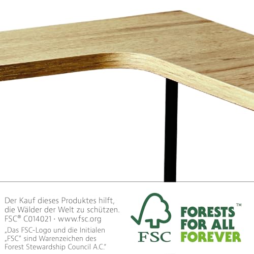 Kesper | Küchen-Eckregal mit 2 Ebenen, Material: Faserplatte, Metall, Maße: B 30 x H 28 x T 30 cm, Farbe: Natur, Schwarz | 27832 – Ansicht 5