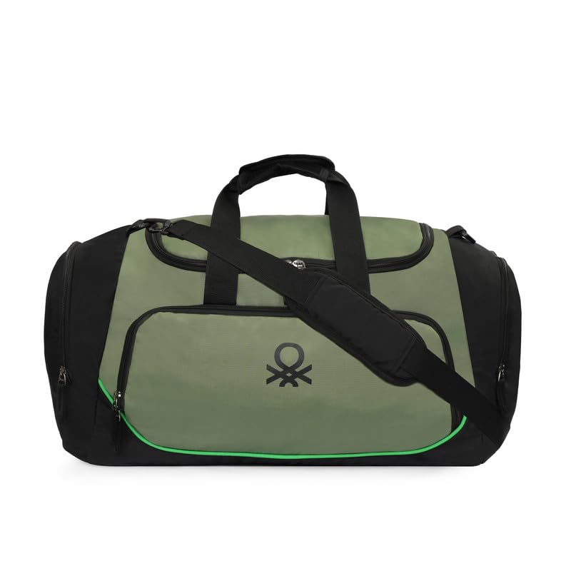 united colors of benetton Outfield 39L Duffle Bag - Olive, Water-Resistant Gym & Travel Bag with Multiple Pockets, 1-Year Warranty-picture-18