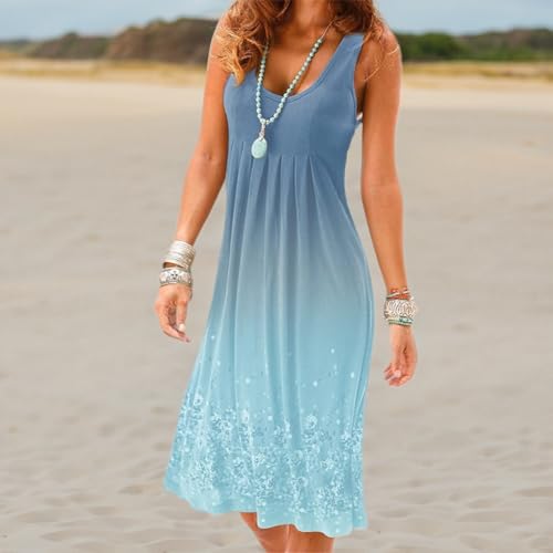 Image of AELSON Womens Summer Casual Sleeveless Mini Printed Vest Dresses