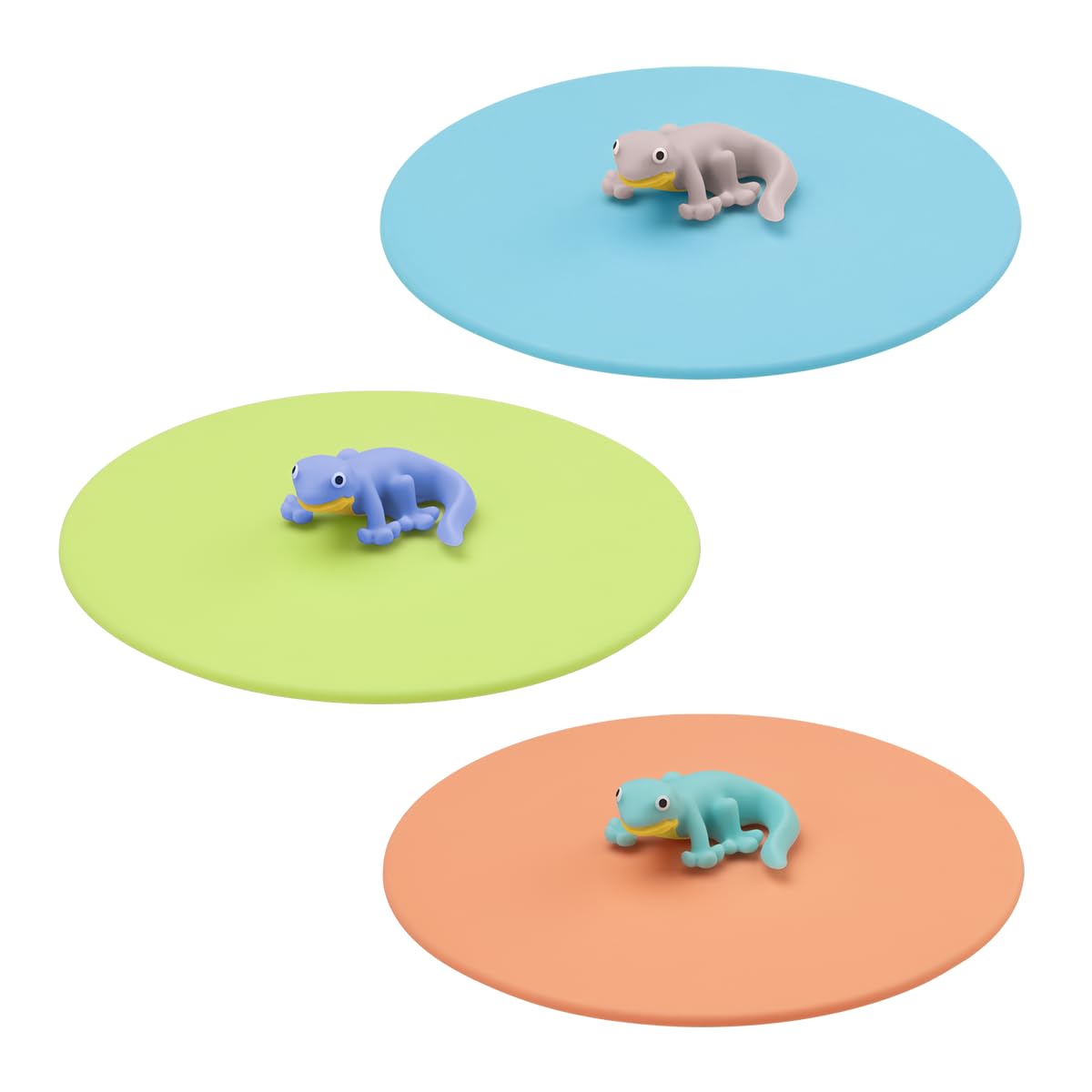 LURCH Mein Deckel Lucky Lurch - Set di 3 coperchi in silicone per bicchieri, senza BPA, lavabili in lavastoviglie, riutilizzabili, in silicone