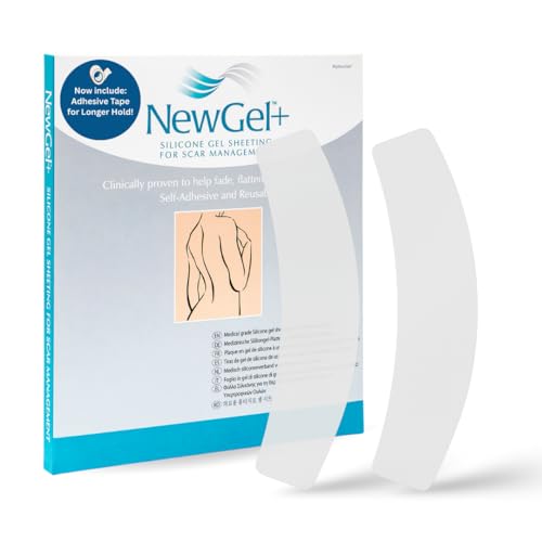 NewGel Advanced Silicone Professional Scar Treatment Strip by MyNewGel for Abdomen, C-Section, Keloids, Burns, Ultra-Thick, 2