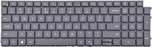 Image of Replacement Keyboard Compatible with Dell Inspiron 15 3510 3511 3515 5510 5515 5518, inspiron 16 7610, Latitude 3520, Vostro 15 3510 3515 3520 3525 7510 with US Layout (Grey, with Backlit)