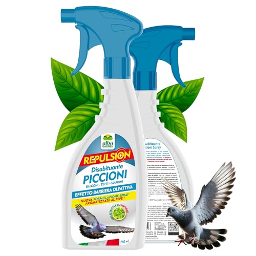 Albagarden - Repellente Piccioni - Barriera Vegetale Olfattiva Anti Piccioni E Gabbiani - Disabituante E Dissuasore Scaccia Uccelli E Rettili x 750 ml