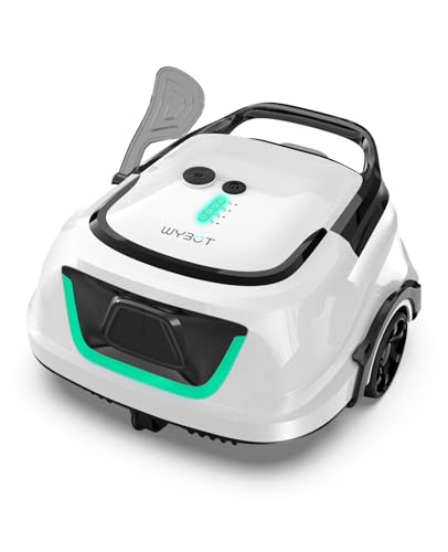 (Aggiornamento 2025)WYBOT A1 Robot Piscina, Autonomia 120 Min, Robot Piscina Senza Fili con Doppio Filtro per Piscine Fuori Terra Fino a 100 m²,2,5 Ore di Carica Completa Veloce(Verde Bianco Perlato)