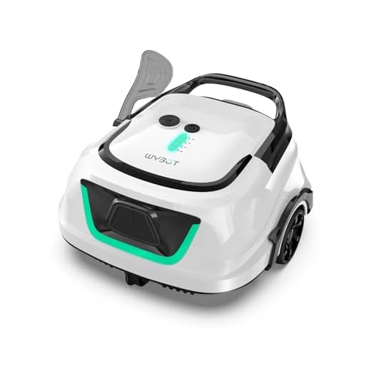 WYBOT A1 Poolroboter Akku mit Doppelfilter, 120 Min Laufzeit, Starker Kabelloser Poolroboter für Aufstellpool & Flache Pools, Entfernt Schmutz, Auto-Park,Perlweiß Grün